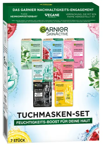 Garnier 7 stuks gezichtsmaskers voor alle huidtypes