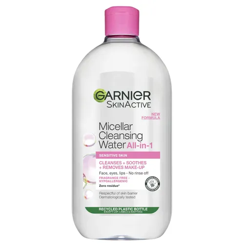 Garnier Micellar Water Facial Cleanser and Makeup Remover for Sensitive Skin 700ml