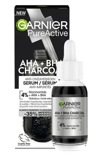 Garnier PureActive AHA + BHA Charcoal Anti-Onzuiverheden Serum