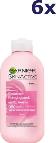 Garnier SkinActive Reinigingsmelk voor de Droge Huid - Botanische Reinigingsmelk met Rozenwater - 6 x 200 ml - Voordeelverpakking