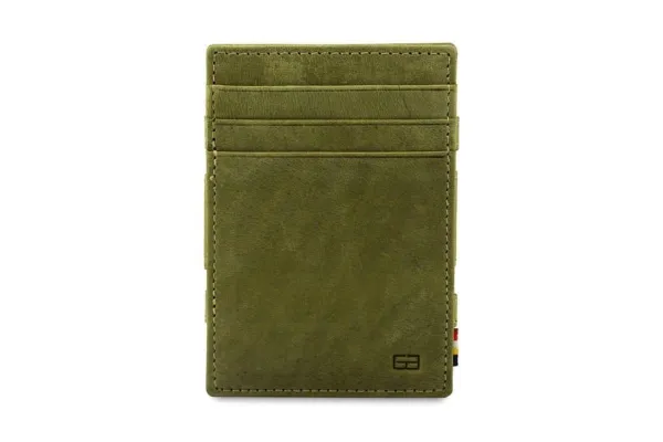 Garzini Magic Wallet Essenziale met Muntvak RFID Leder Groen