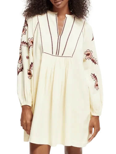 Geborduurde seersucker jurk - Maat XL - Multicolor - Vrouw - Jurk - Scotch & Soda