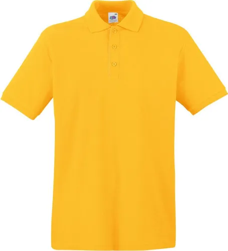 Geel polo shirt premium van katoen voor heren - Polo t-shirts voor heren