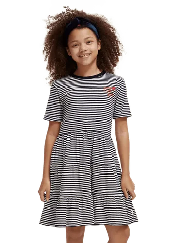 Gelaagde gestreepte mini-jurk - Maat 12 - Multicolor - Meisje - Jurk - Scotch & Soda