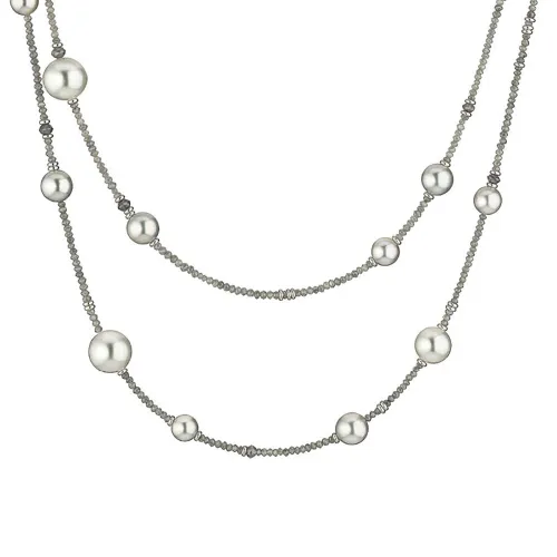 Gellner Pearls ketting 18kt witgoud met Akoya/Southsea-parel en briljanten 5-23461-01