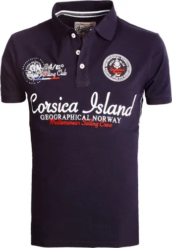 Geographical Norway Polo Shirt Zwart Corsica Island Kulampo - S
