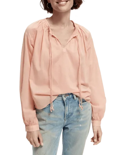 Geplooide blouse van biologisch katoen - Maat XS - Multicolor - Vrouw - Blouse - Scotch & Soda