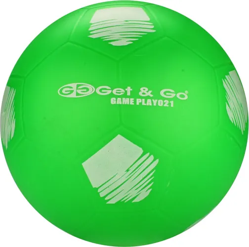 Get & Go Voetbal PVC - 21 cm - Fluorgroen/Wit/Antraciet - 21