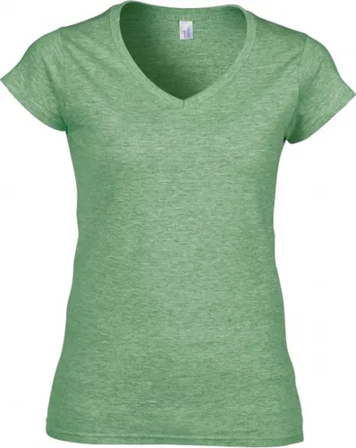 Gildan Softstyle Ladies V-Neck T-shirt - Heide Ierse Green - Medium