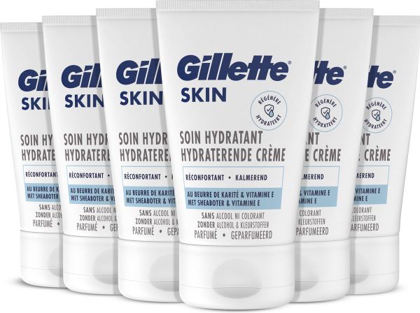 Gillette SKIN - Hydraterende Crème - Ultra Gevoelige Huid - Voordeelverpakking 6 x 100 ml