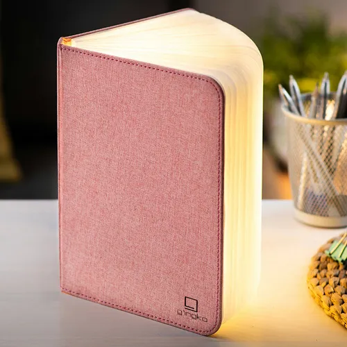 Gingko Large Smart Book Light Linen Fabric Blush Pink