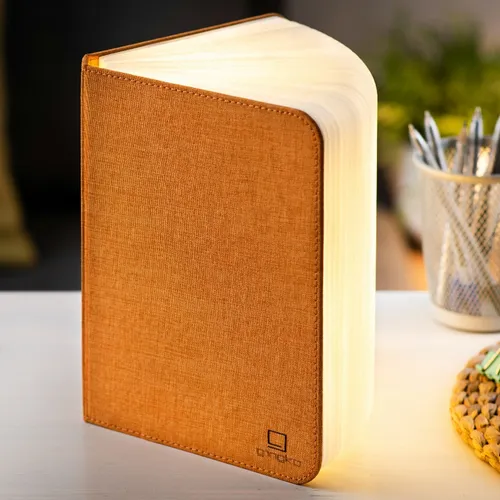 Gingko Large Smart Book Light Linen Fabric Harmony Orange