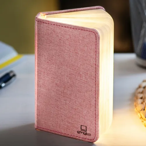 Gingko Mini Smart Book Light Linen Fabric Blush Pink