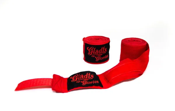 Gladts bandage-bandages - 3 paar- rood - 460 cm - boksen - kickboksen - thaiboksen - mma