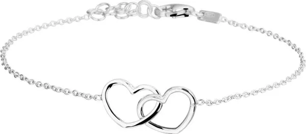 Glams Armband Hart 1,2 mm 16 + 3 cm - Zilver