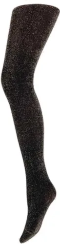 Glitter panty zwart met lurex glitters kleur: zilver
