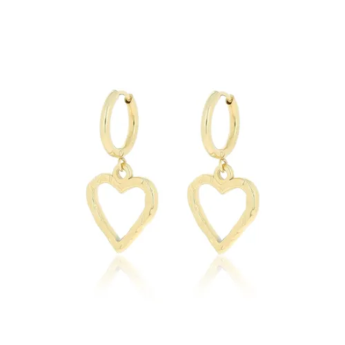Gold coloured earrings with heart