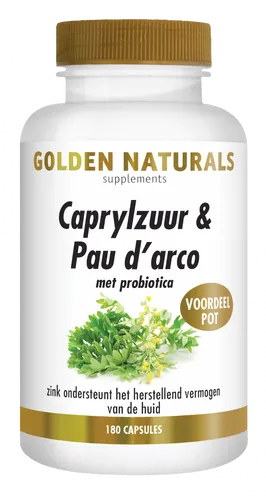 Golden Naturals Caprylzuur & Pau D&apos;Arco Formule Capsules