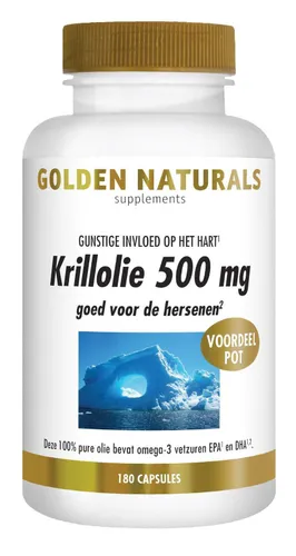 Golden Naturals Krillolie 500mg Capsules