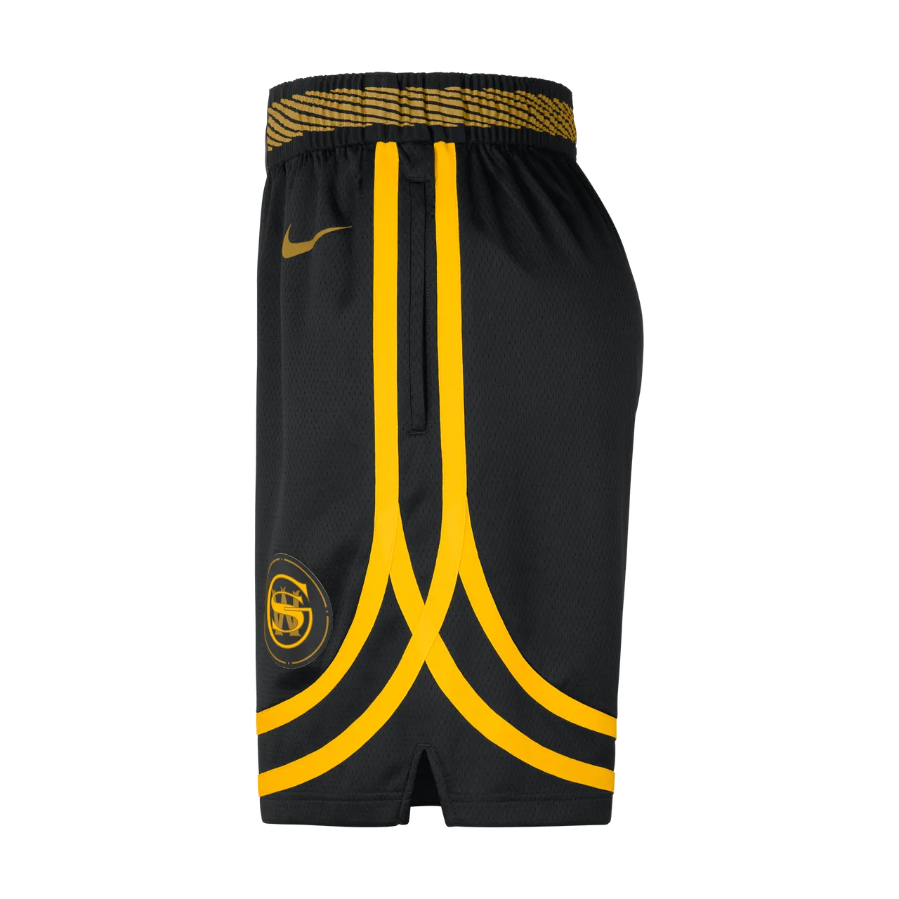 Golden State Warriors 2023/24 City Edition Swingman Nike Dri-FIT NBA-herenshorts - Zwart