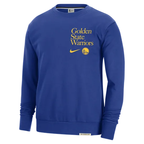 Golden State Warriors Standard Issue Nike NBA-sweatshirt met ronde hals en Dri-FIT voor heren - Blauw
