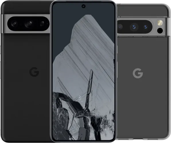 Google Pixel 8 Pro 256GB Zwart 5G + BlueBuilt Back Cover Transparant
