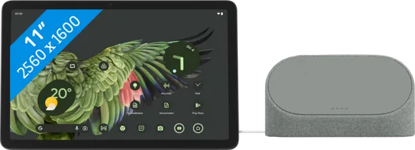 Google Pixel Tablet 256GB Wifi Grijs en Oplaaddock met Speaker + Extra Dock