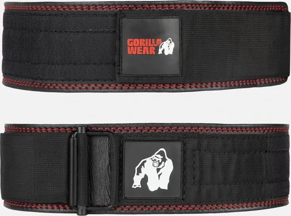Gorilla Wear Halterriem - 4 Inch Premium Leather Lifting Belt - Zwart - L/XL