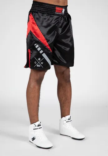 Gorilla Wear - Hornell Boxing Shorts - Zwart/Rood - L