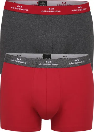 Gotzburg heren boxers (2-pack) - normale lengte - donkergrijs en rood
