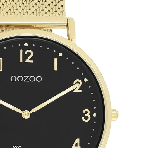 Goudkleurige OOZOO horloge met goudkleurige metalen mesh armband - C20344