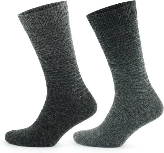 GoWith-wollen sokken-alpaca sokken-huissokken-2 paar-warme sokken-wintersokken-thermosokken-huissokken-grijs-antraciet