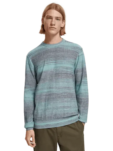 Gradient crewneck sweater with reverse details - Maat S - Multicolor - Man - Knitwear - Scotch & Soda