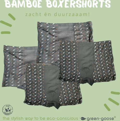 green-goose® Bamboe Boxershorts | 4 Stuks | Maat S | Bat | Duurzaam | Stretch | Ademend en Thermoregulerend