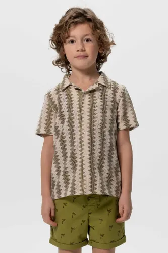 Groen Crochet Overhemd Met Zigzag Patroon