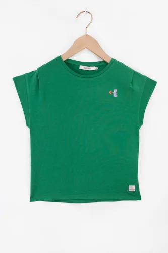 Groen T-shirt Met Geplooide Details