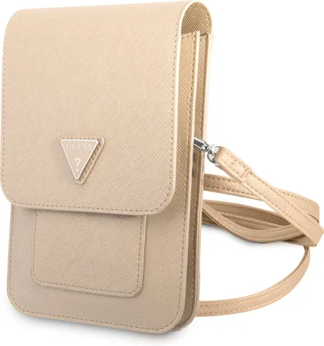 Guess 7 inch Saffiano Wallet bag - Beige - Triangle