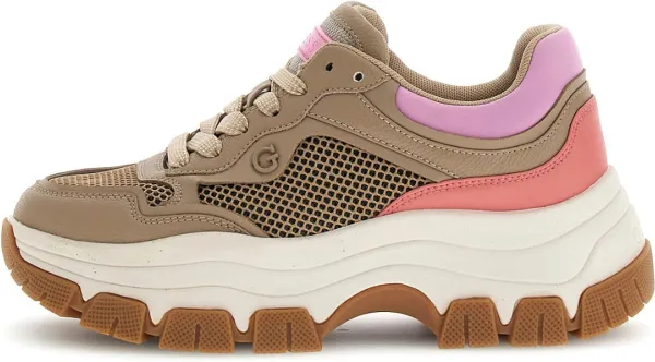 Guess Brecky Dames Sneakers Laag - Nude
