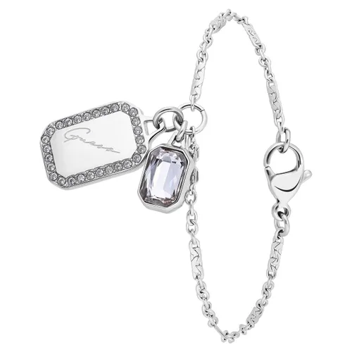 Guess Dames Guess stalen armband CRYSTAL TAG - Armband - Staal - Zilverkleurig - 18.5 cm