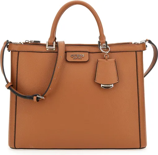 Guess Eco Angy Society Tote Dames Handtas - Cognac - One Size