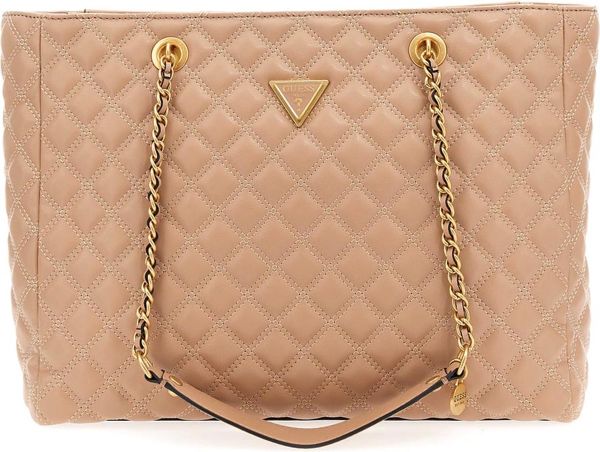 Guess Giully Tote Dames Handtas - Beige