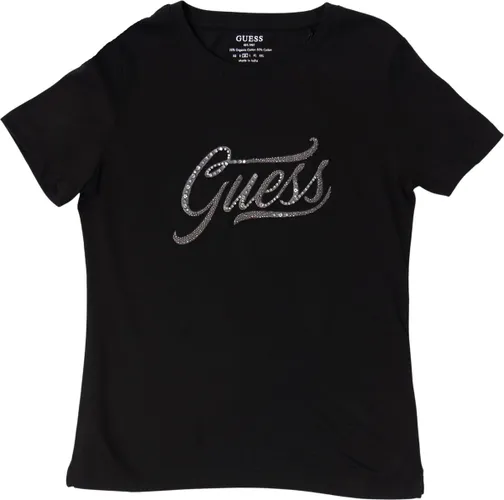 Guess SS CN Stones T-Shirt Dames - Zwart