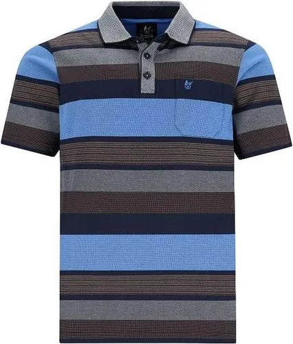 Hajo - Poloshirt Premium - heren- blauw gestreept