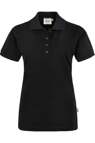 HAKRO 201 Regular Fit Dames Poloshirt zwart, Effen