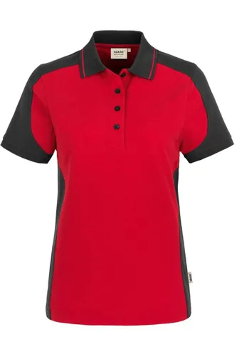 HAKRO 239 Regular Fit Dames Poloshirt rood/antraciet, Effen