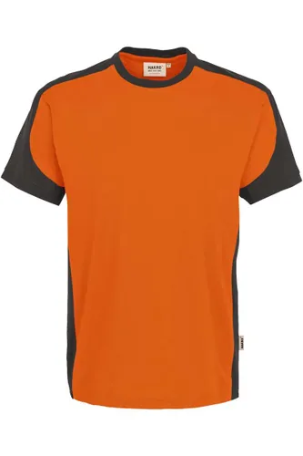 HAKRO 290 Comfort Fit T-Shirt ronde hals oranje/antraciet, Effen