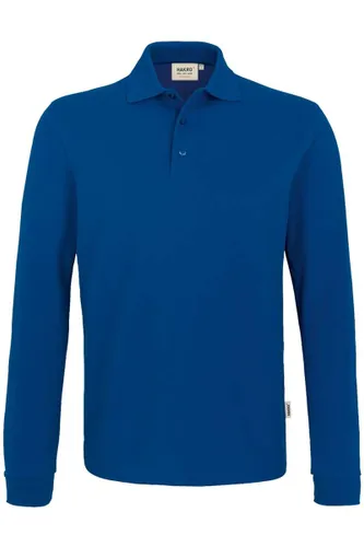 HAKRO 815 Comfort Fit Poloshirt lange mouw donkerblauw, Effen
