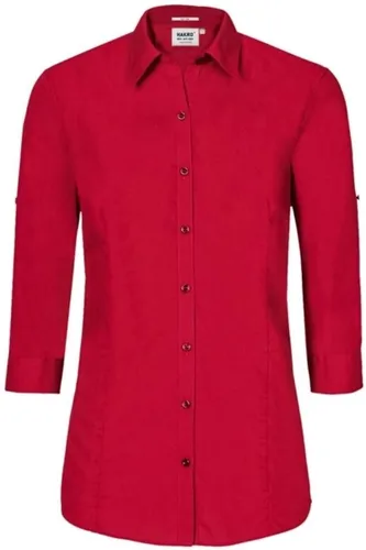 HAKRO Regular Fit Dames Overhemd rood, Effen