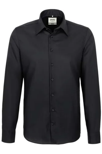 HAKRO Regular Fit Overhemd zwart, Effen