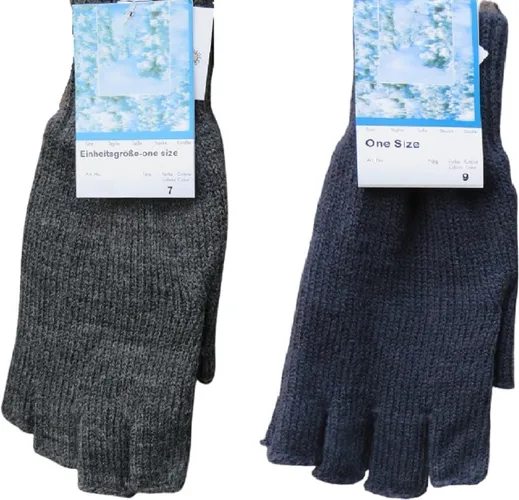 Handschoenen heren winter halve vingers - prijs per 2 paar